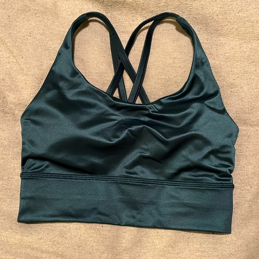 w’s lululemon energy longline bra foil, size 4